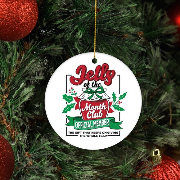 Jelly Of The Month Club Ornament Ce ramic Christmas Tree Ornament - Picture 1 of 4